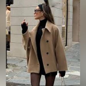 Oversized tan jacket sz s